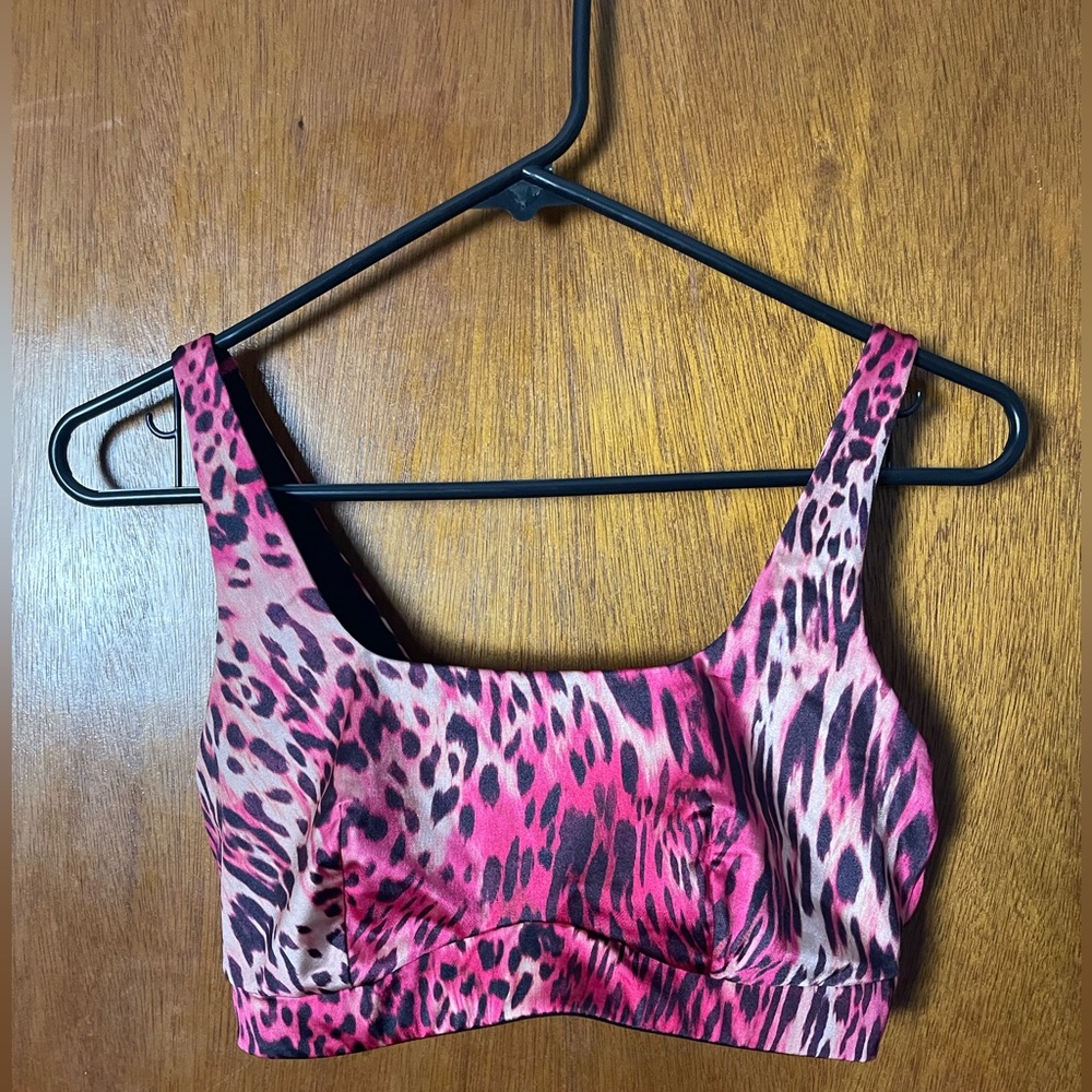 YITTY Pink and Black Animal Print Bralette (sz S)